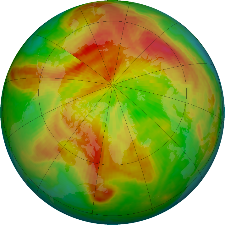Arctic ozone map for 25 April 2004